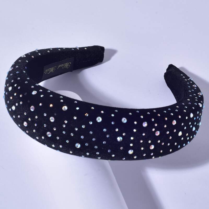 

Rhinestone Wide Headband, Black