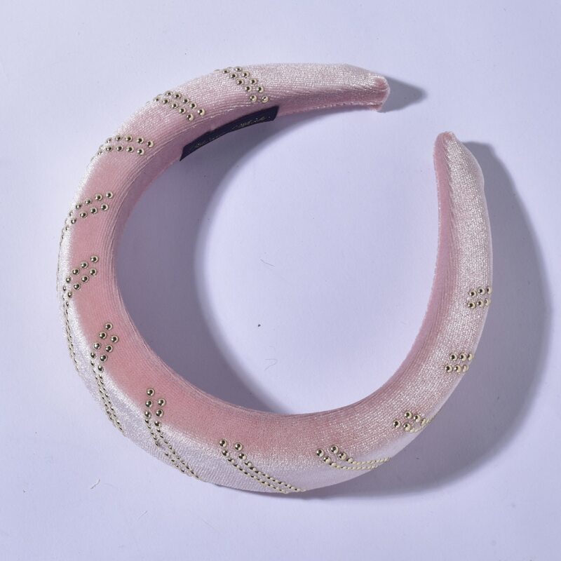 

1pc Studded Hair Hoop, Pink