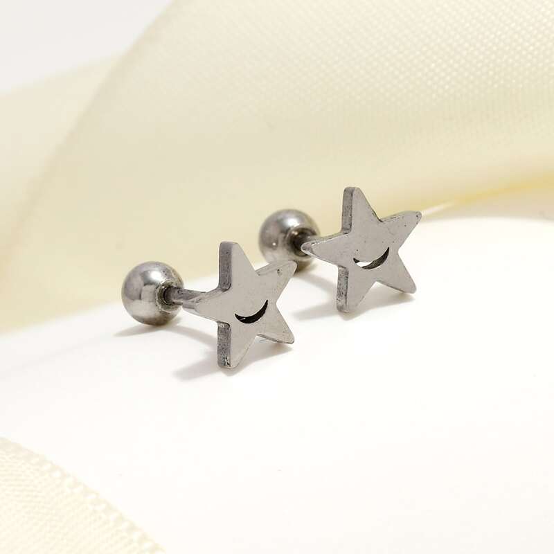 

Star Stud Earrings, Silver
