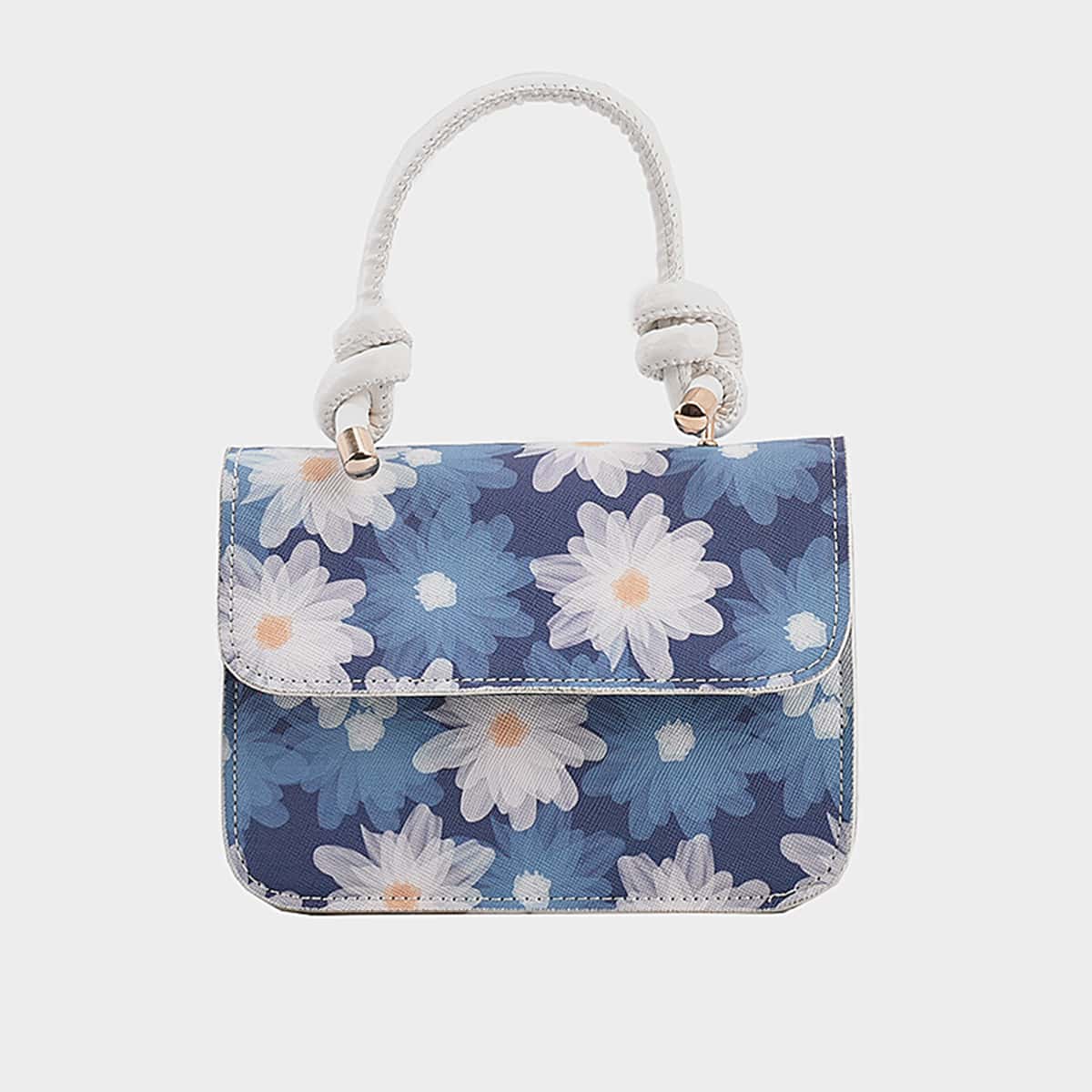 

Floral Satchel Bag, Blue