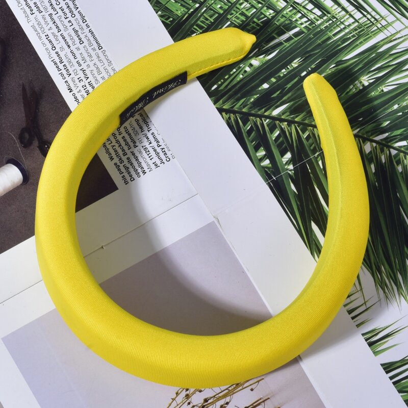1pc Simple Wide Headband, Yellow