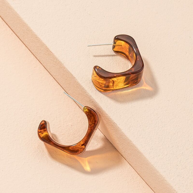 

Geo Open Hoop Earrings, Multicolor