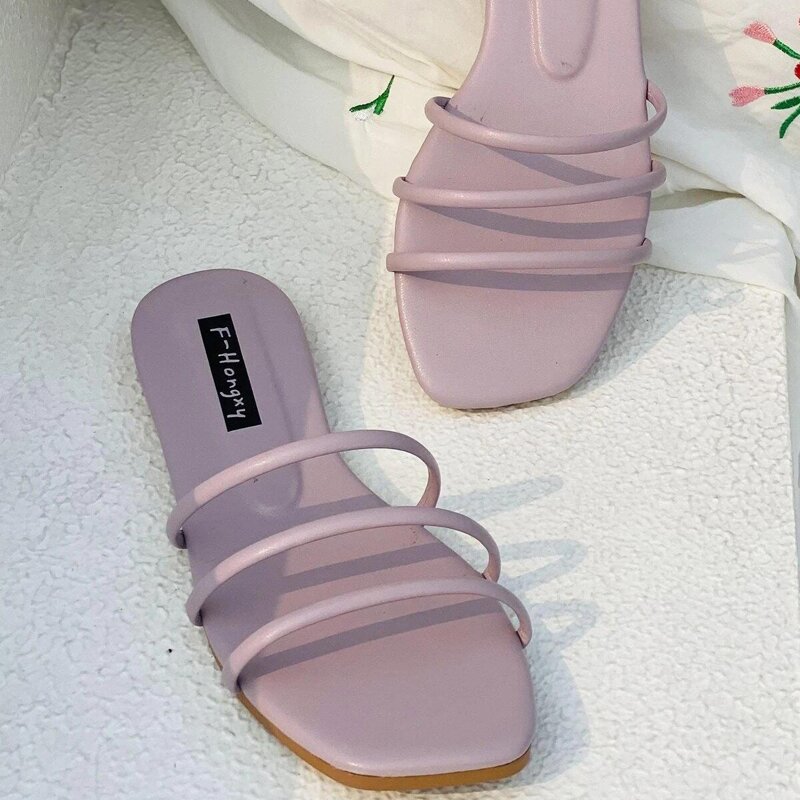 

Strappy Slide Sandals, Purple