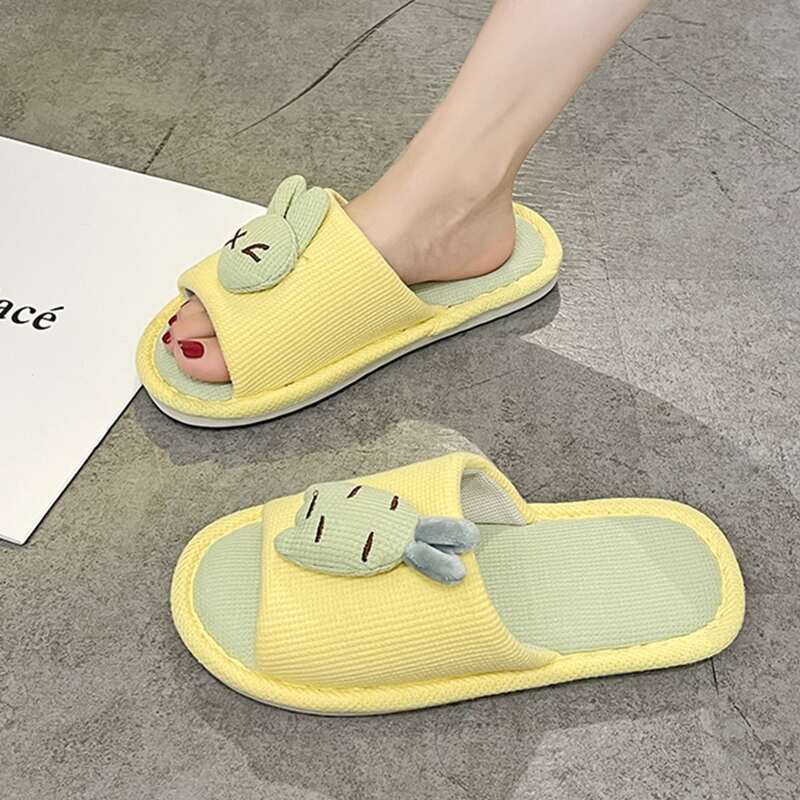 Cartoon Decor Bedroom Slippers, Yellow