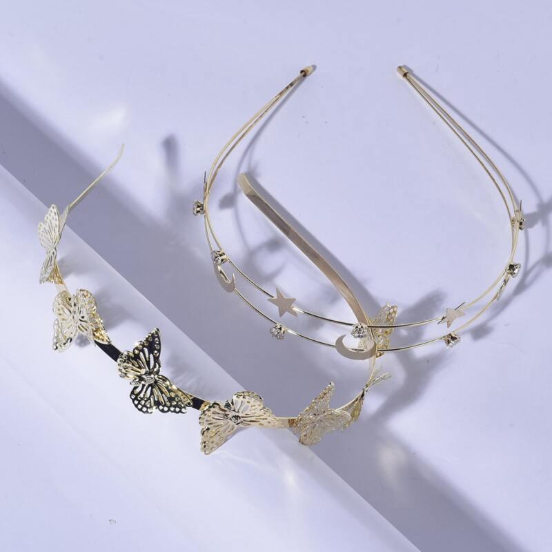 

2pcs Butterfly & Star Design Headband, Multicolor