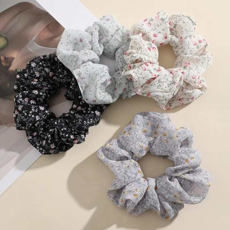 

4pcs Ditsy Floral Scrunchie, Multicolor
