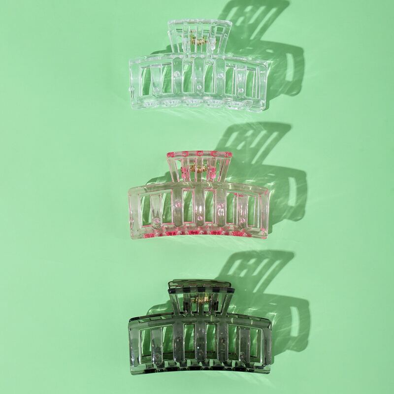 

3pcs Clear Hair Claw, Multicolor