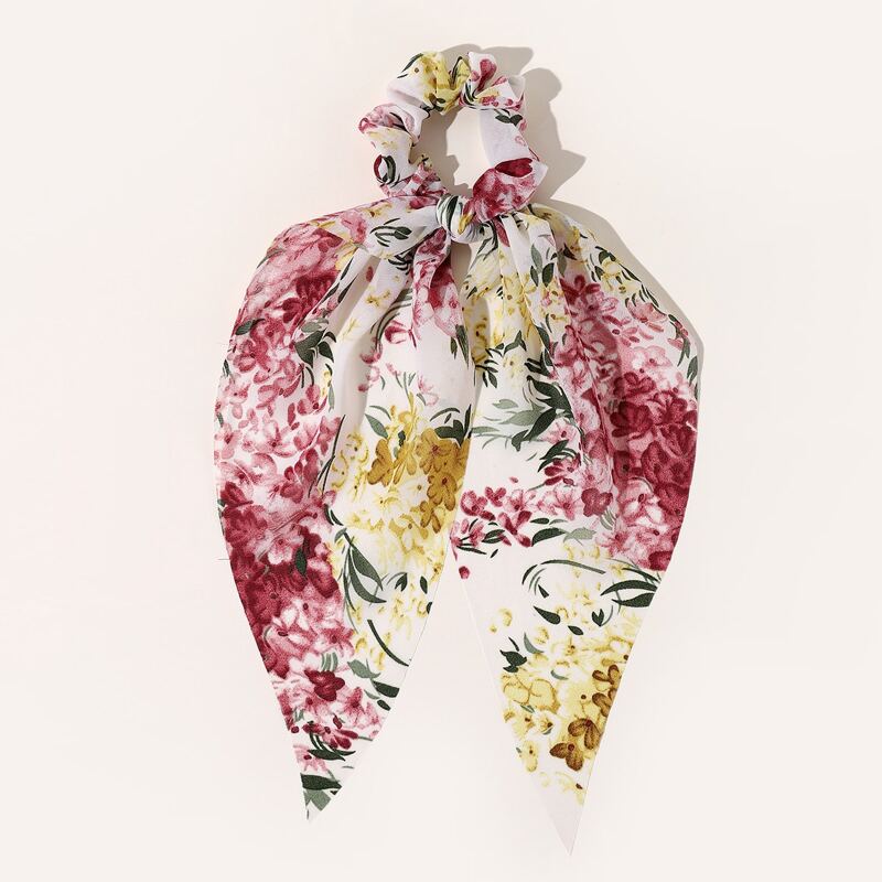 

1pc Flower Pattern Scrunchie Scarf, Multicolor