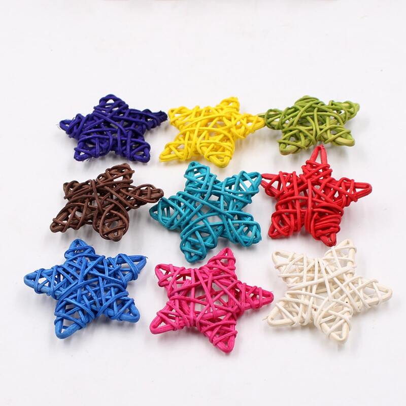 

5pcs Random Star Shaped Straw Ornament, Multicolor