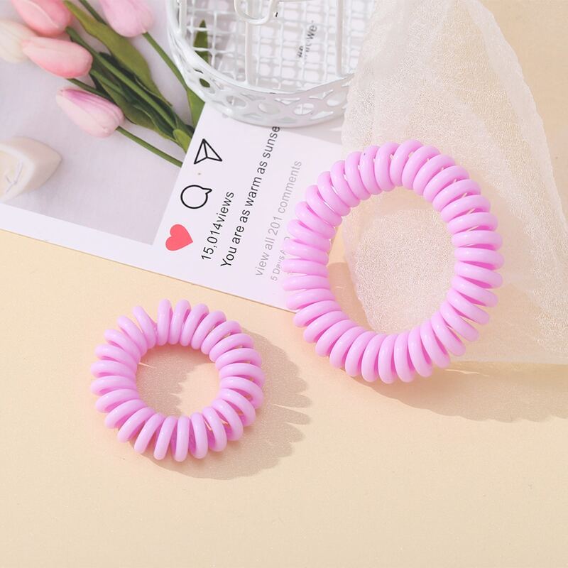 

2pcs Coil Wire Hair Tie, Purple