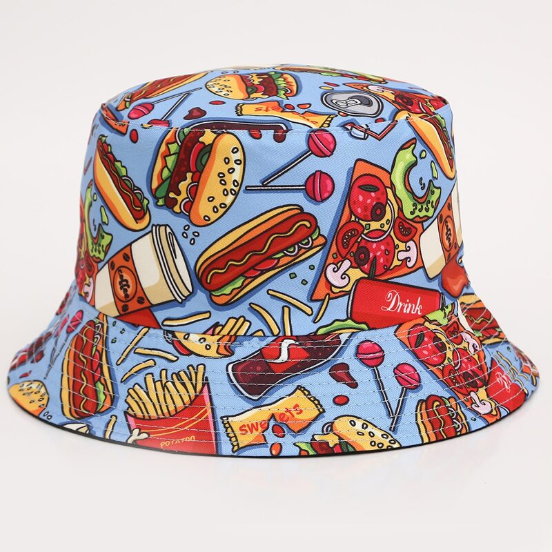 

Guys Fast Food Graphic Bucket Hat, Multicolor