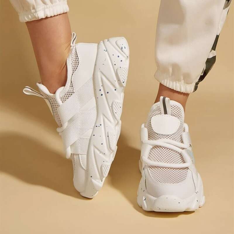 

Letter Graphic Breathable Chunky Sneakers, Blue