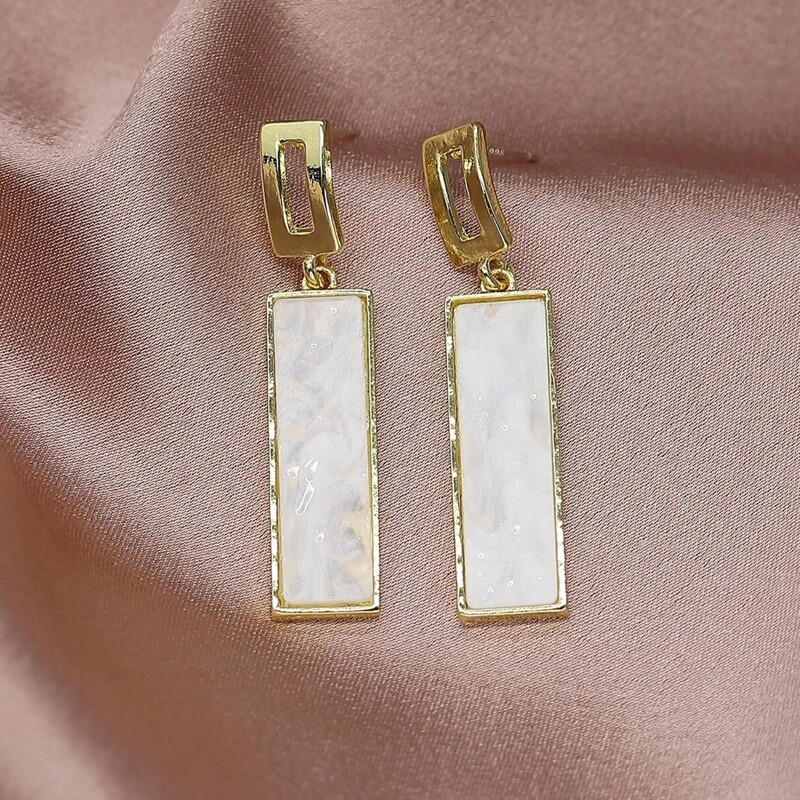 

Geo Drop Earrings, Gold