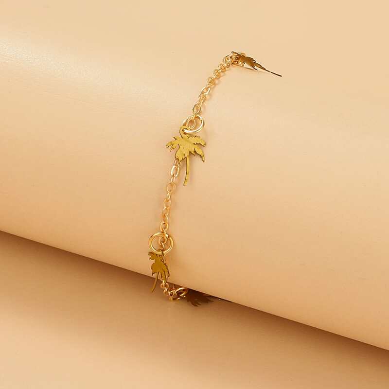 

Coconut Tree Decor Anklet, Gold