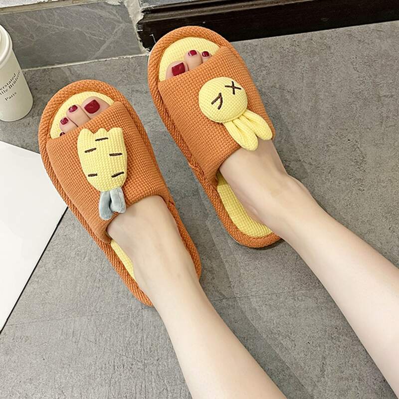 

Cartoon Decor Bedroom Slippers, Orange