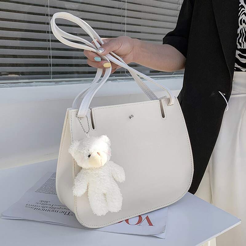 

Cartoon Charm Tote Bag, White