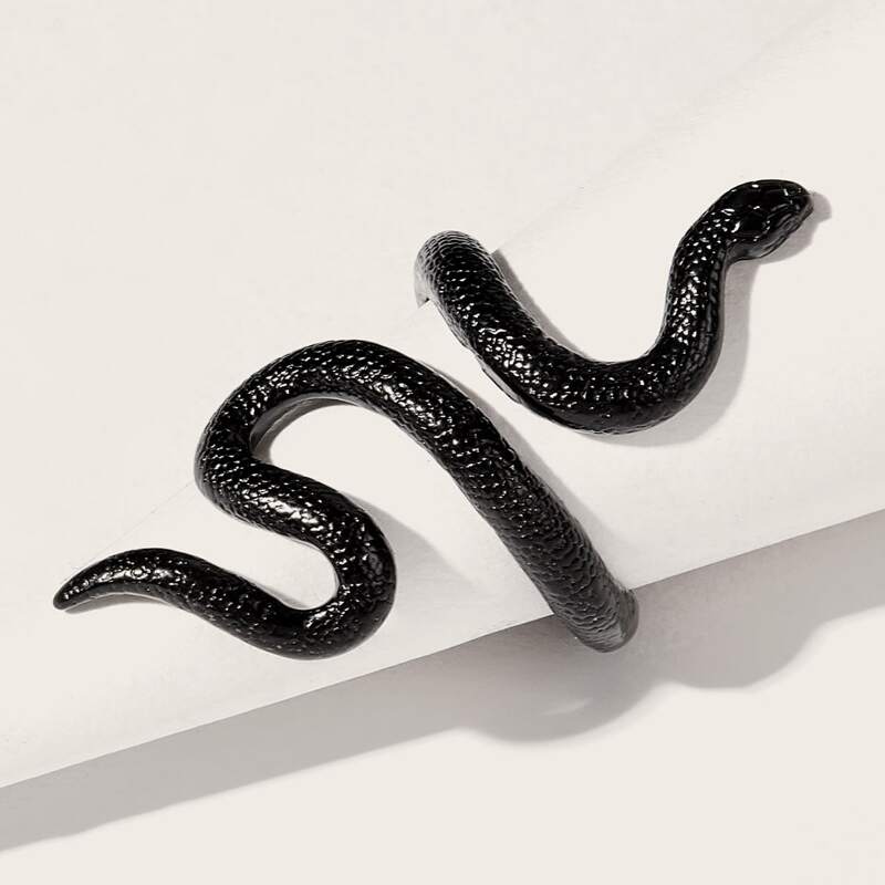 

Guys Snake Design Ring, Black
