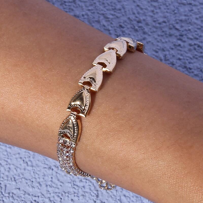 

Rhinestone Decor Chain Bracelet, Gold