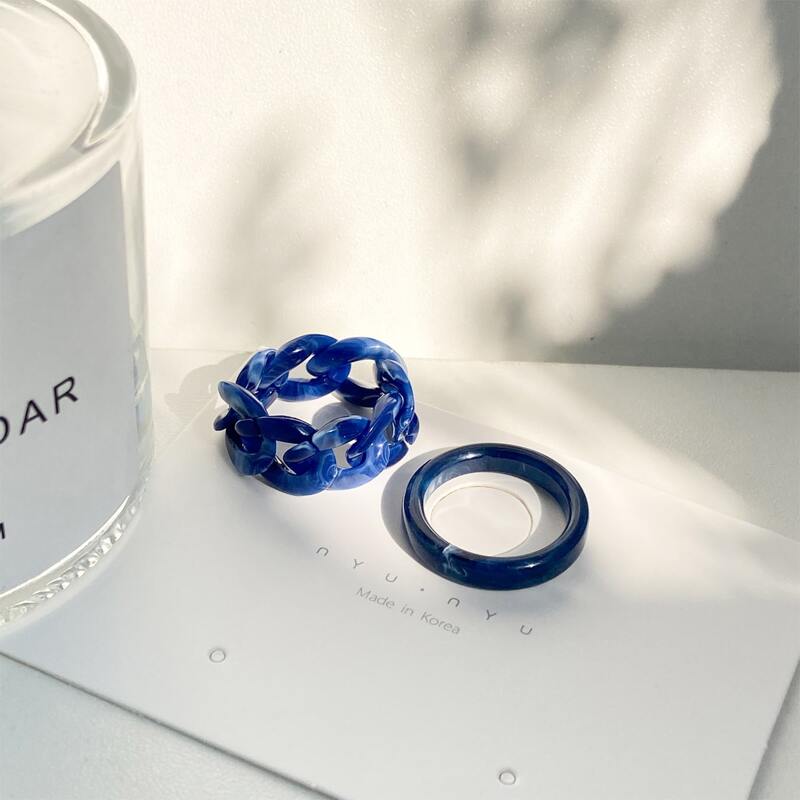 

2pcs Resin Ring, Blue