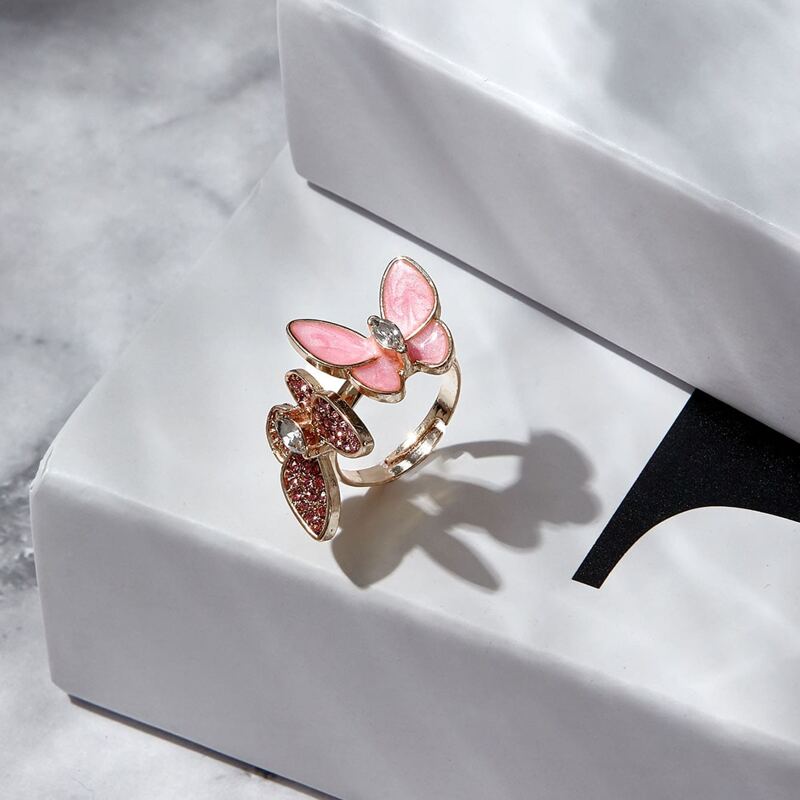 

Butterfly Decor Ring, Pink
