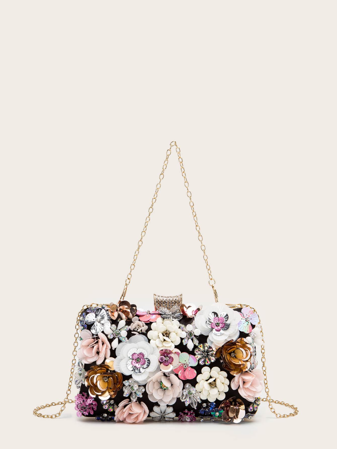 floral decor chain box bag