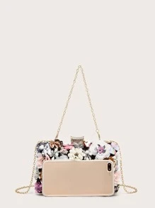 floral decor chain box bag