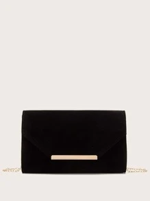 Elegant And Romantic New Design Velvet Clutch Bag, Evening Bag, Wedding Bag, Crossbody Bag - Black - View 2