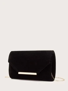 Elegant And Romantic New Design Velvet Clutch Bag, Evening Bag, Wedding Bag, Crossbody Bag - Black - View 3