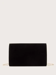 Elegant And Romantic New Design Velvet Clutch Bag, Evening Bag, Wedding Bag, Crossbody Bag - Black - View 5