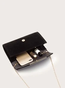 Elegant And Romantic New Design Velvet Clutch Bag, Evening Bag, Wedding Bag, Crossbody Bag - Black - View 6