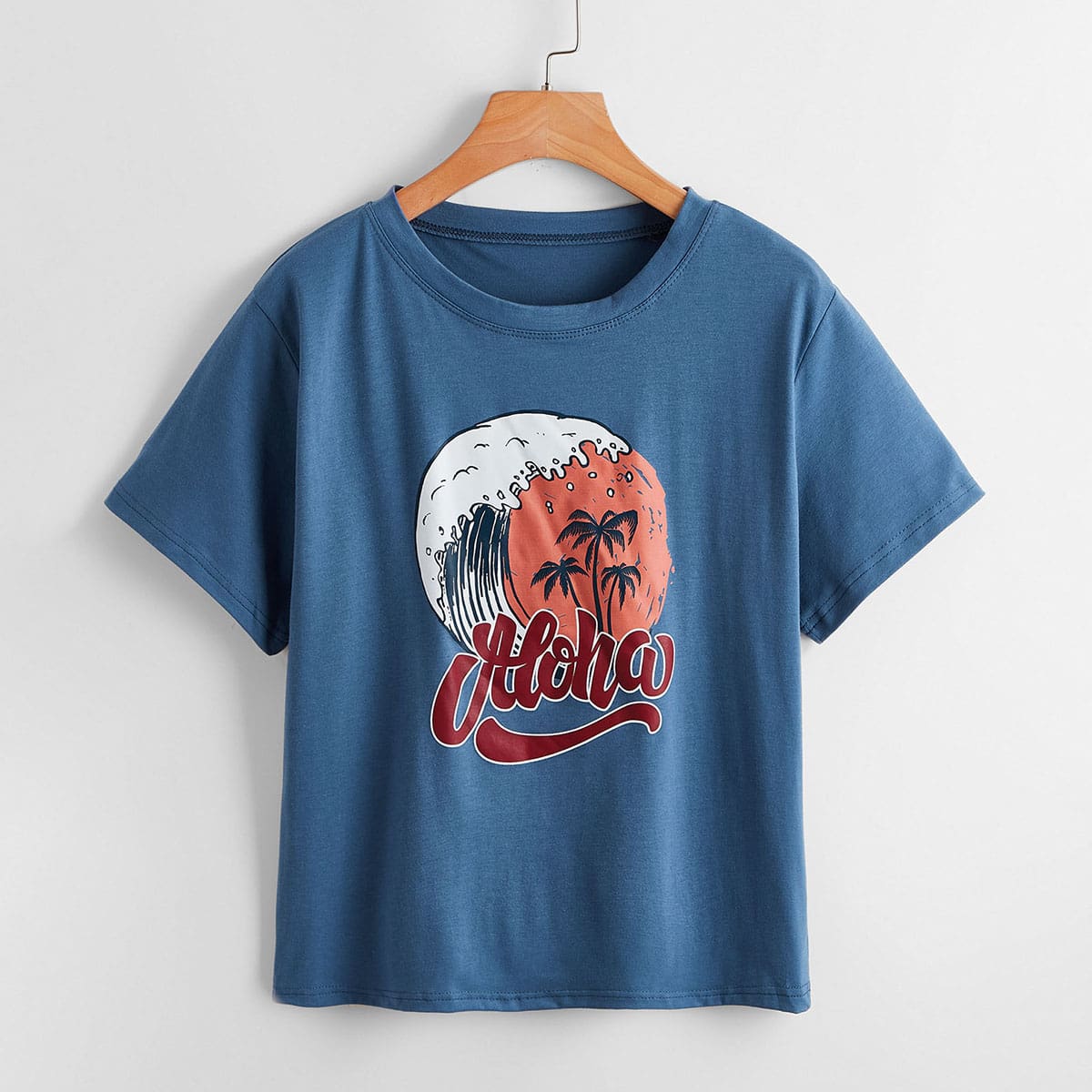 

Letter Tropical Graphic Tee, Blue