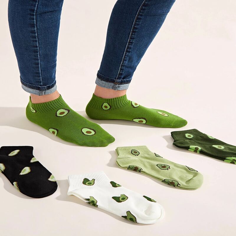 

5pairs Fruit Pattern Ankle Socks, Multicolor