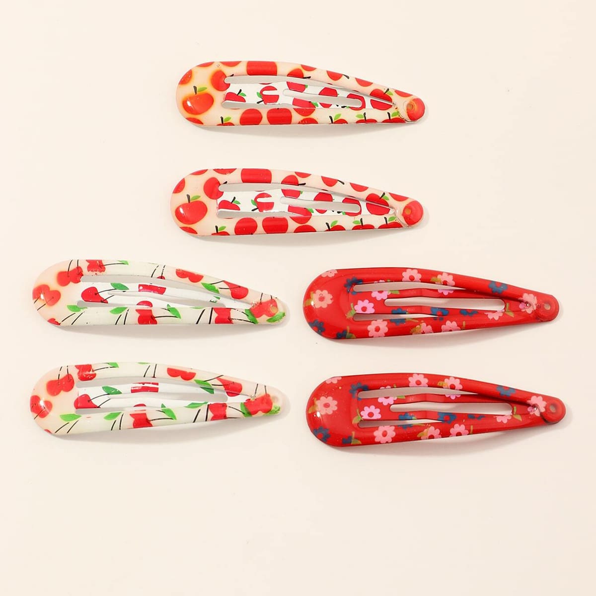 

6pcs Fruit & Flower Graphic Hair Clip, Multicolor