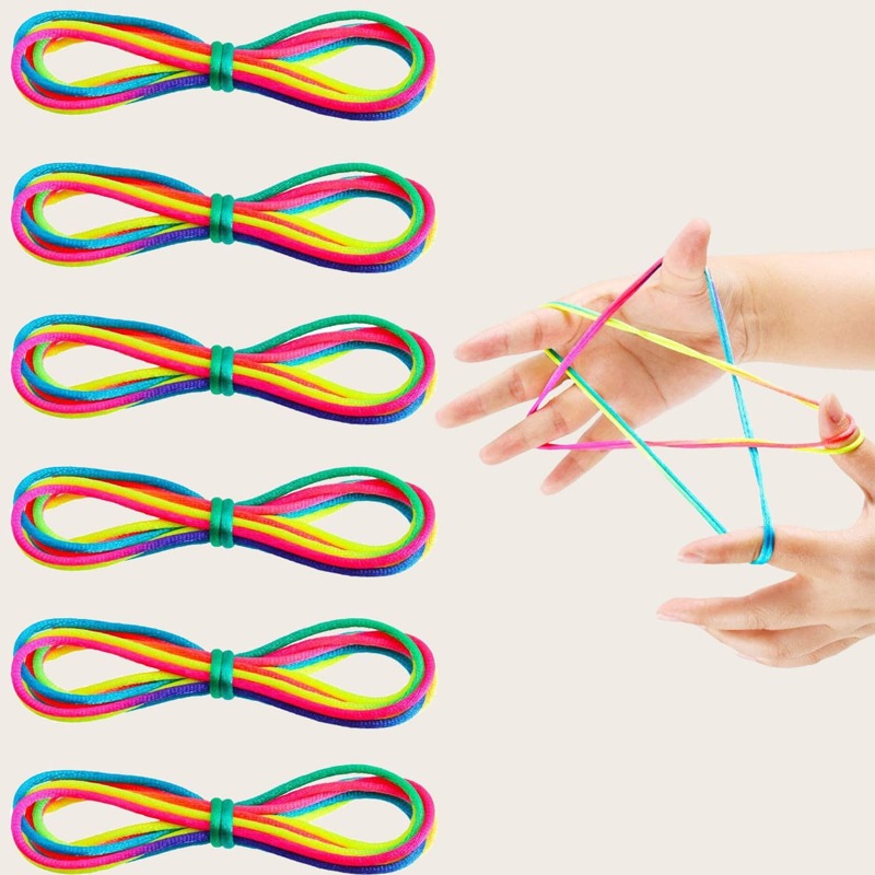 

6pcs Finger Thread Rope Toy, Multicolor