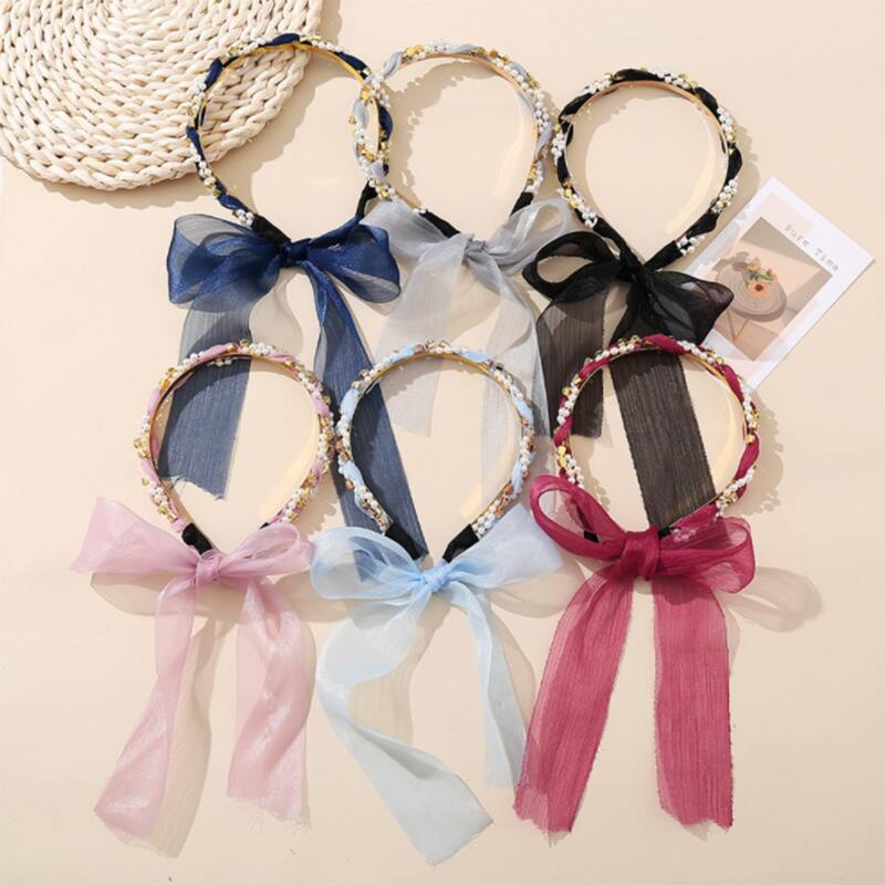 

1pc Random Faux Pearl Decor Headband, Multicolor