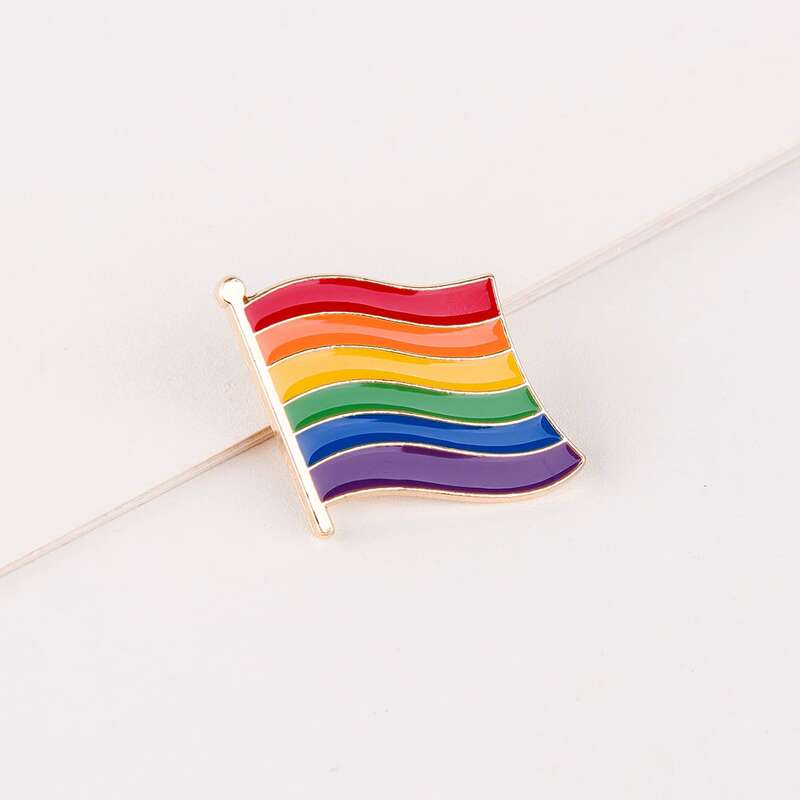 

Rainbow Stripe Brooch, Multicolor
