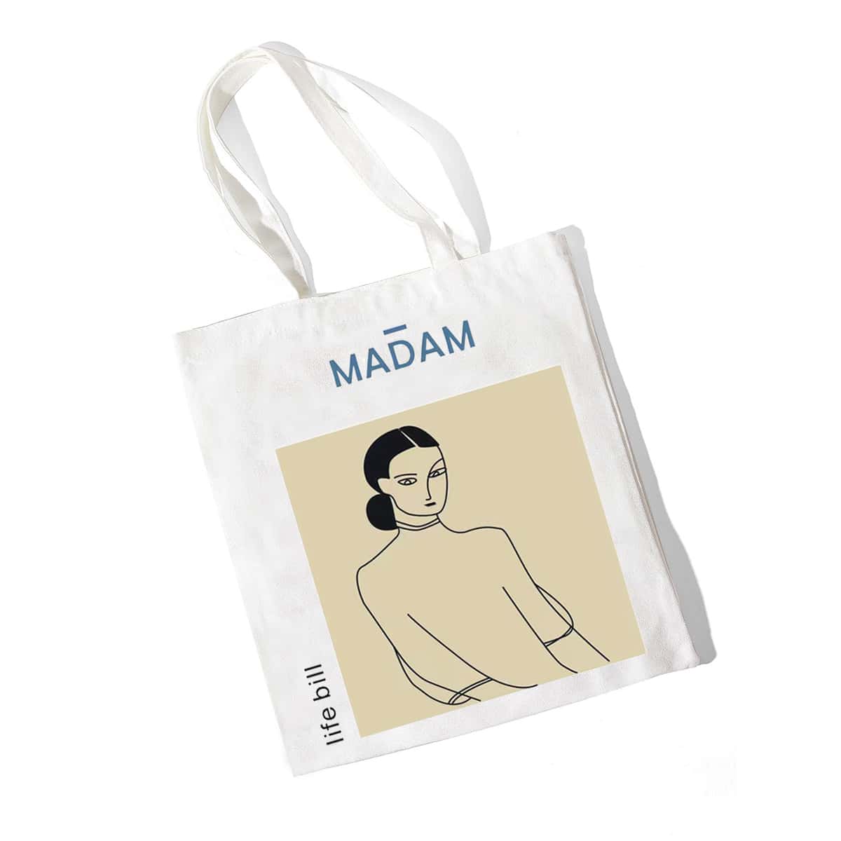 

Figure Graphic Shopper Bag, White