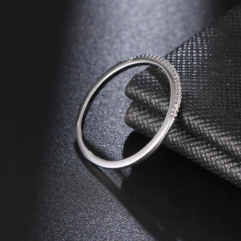 

Guys Rhinestone Decor Ring, Silver
