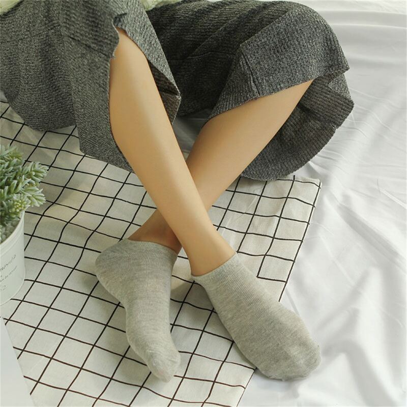 

10pairs Plain Ankle Socks, Multicolor