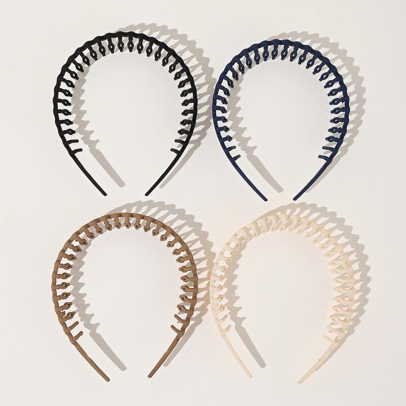 

4pcs Solid Headband, Multicolor