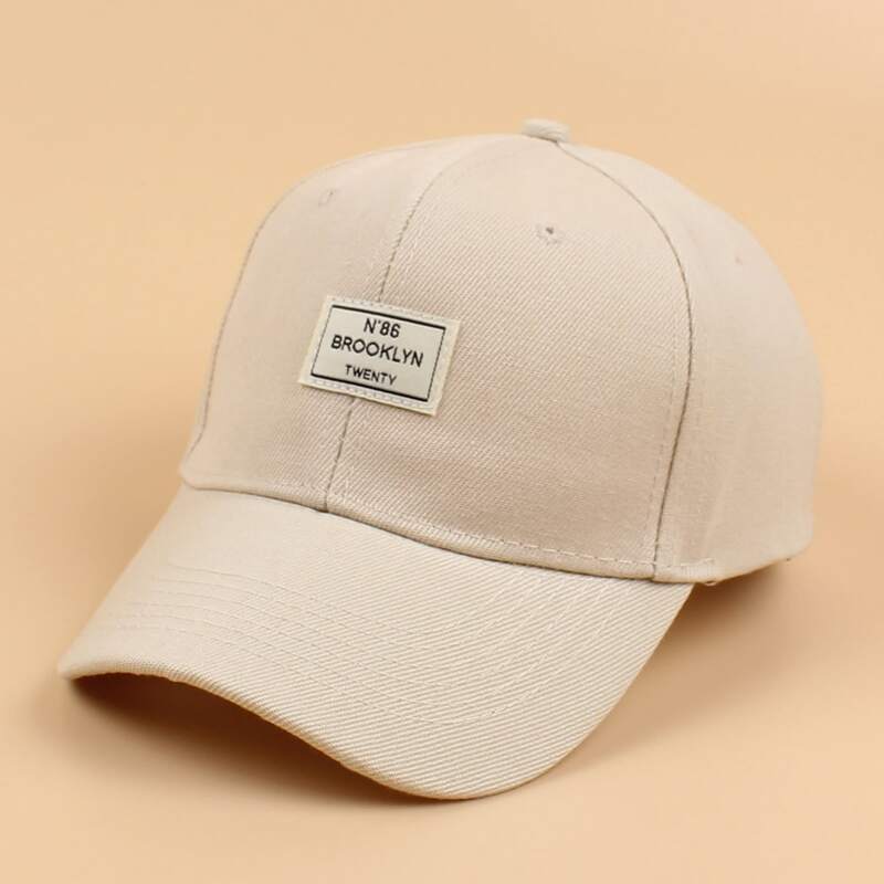 

Letter Patch Baseball Cap, Beige