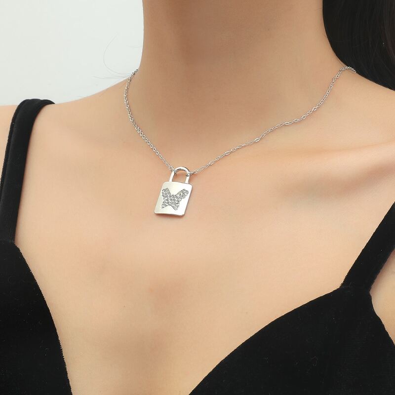 

Butterfly Pendant Necklace, Silver