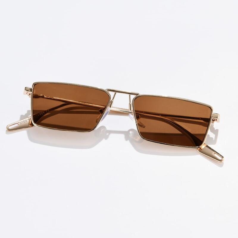 

Guys Rectangle Frame Sunglasses, Brown