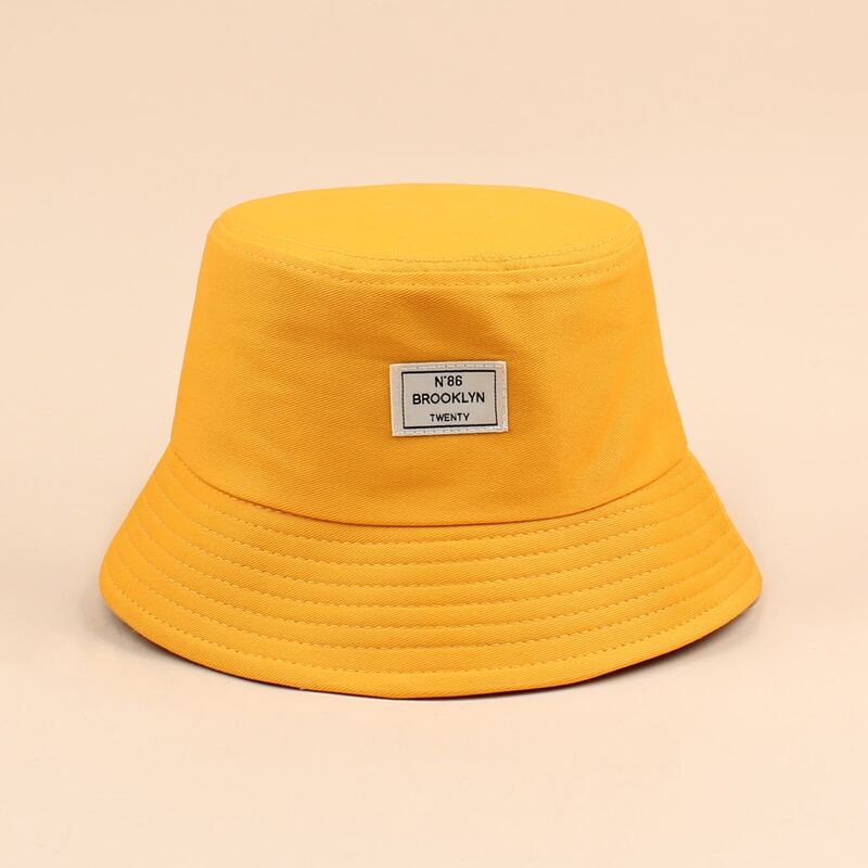

Letter Graphic Label Bucket Hat, Yellow