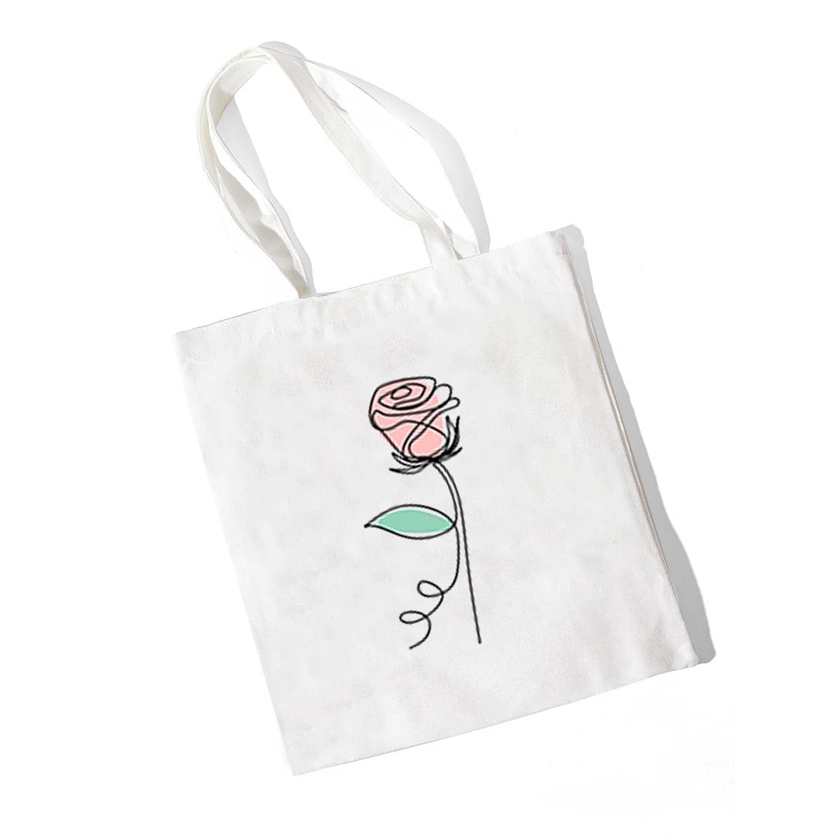 

Flower Graphic Shopper Bag, White