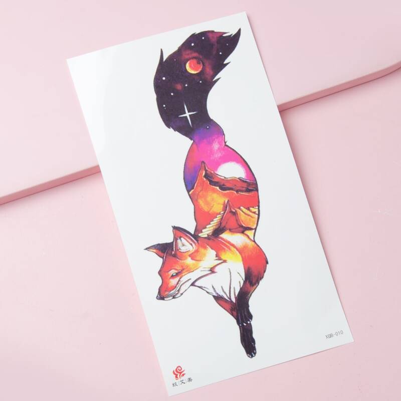 

1sheet Fox Pattern Tattoo Sticker, Multicolor