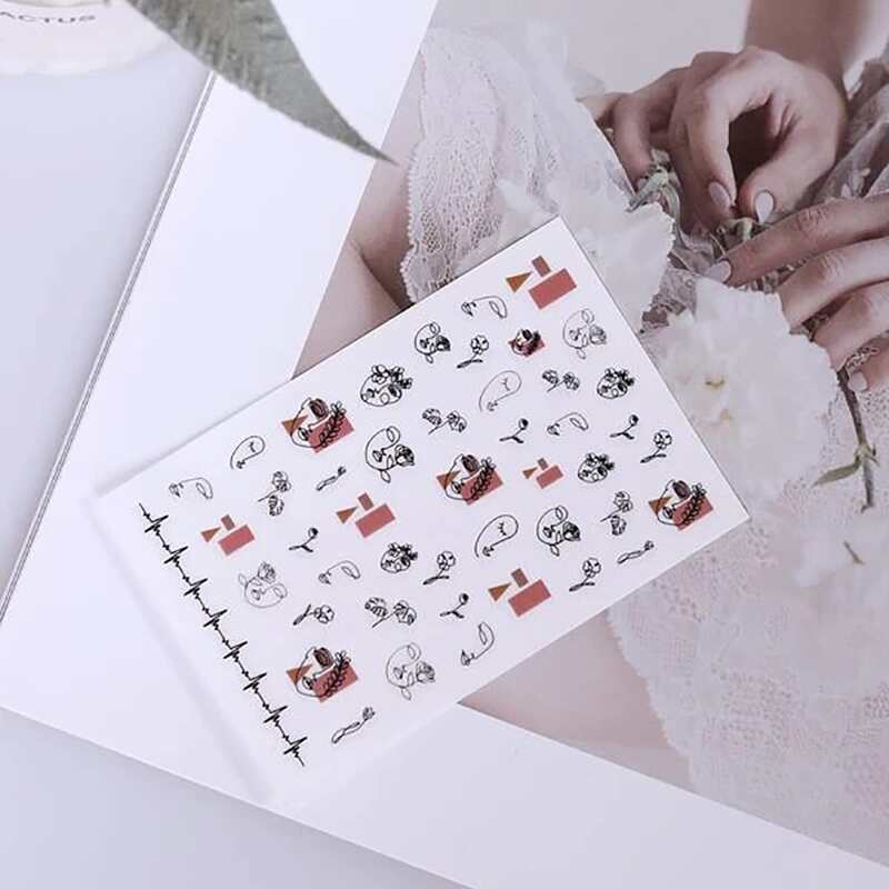 1sheet Figure & Plant Nail Art Sticker, Multicolor