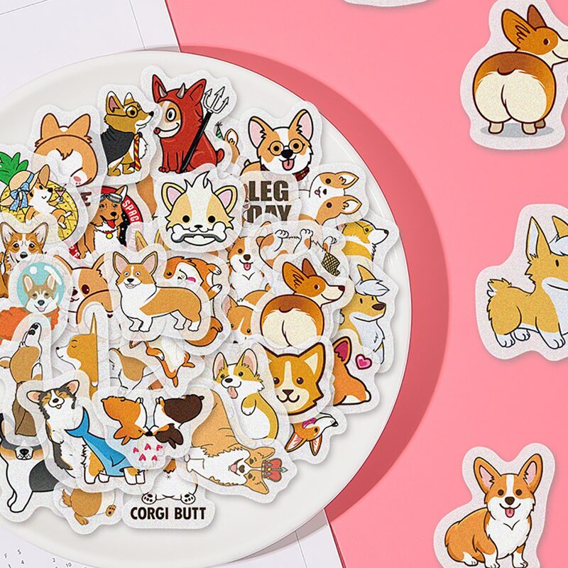 

40pcs Cartoon Dog Graphic Sticker, Multicolor