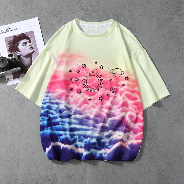 

Men Cartoon Graphic Tee, Multicolor