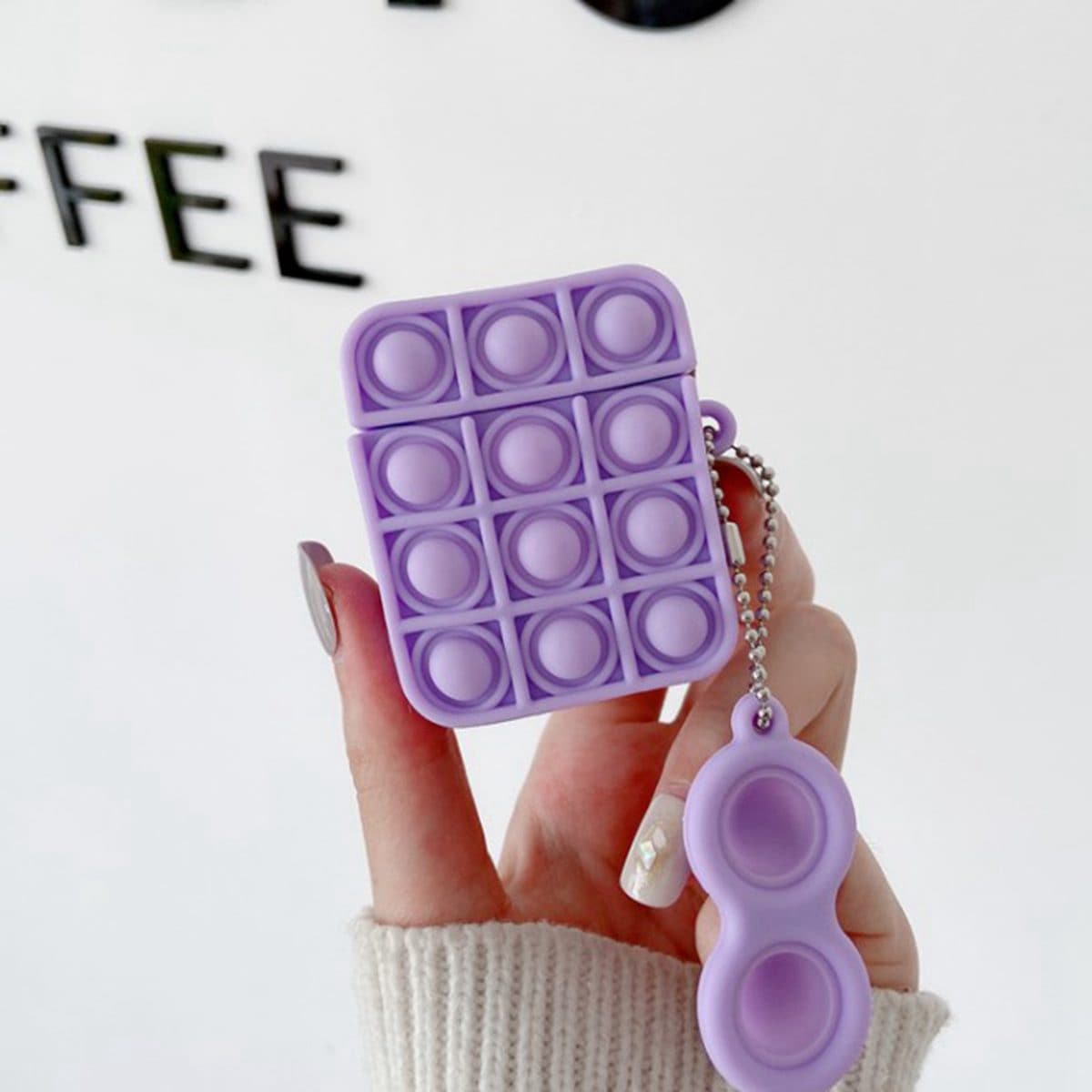 

1pc Creative Stress Relief Airpods Case, Purple